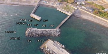野島漁港空撮釣り場情報